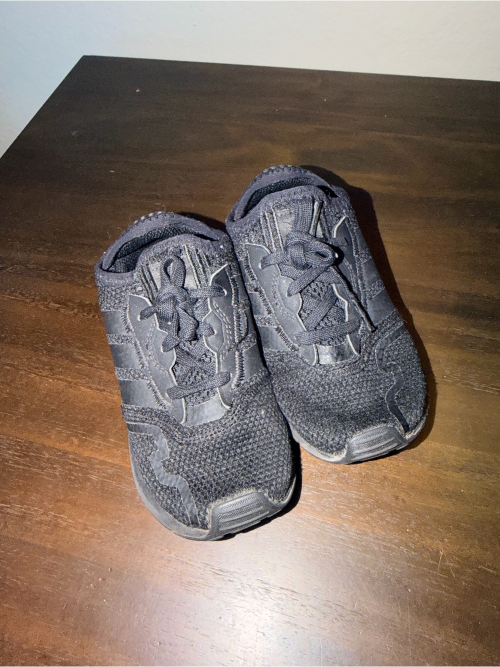 adidas Kids All-Black Knit Athletic Sneakers